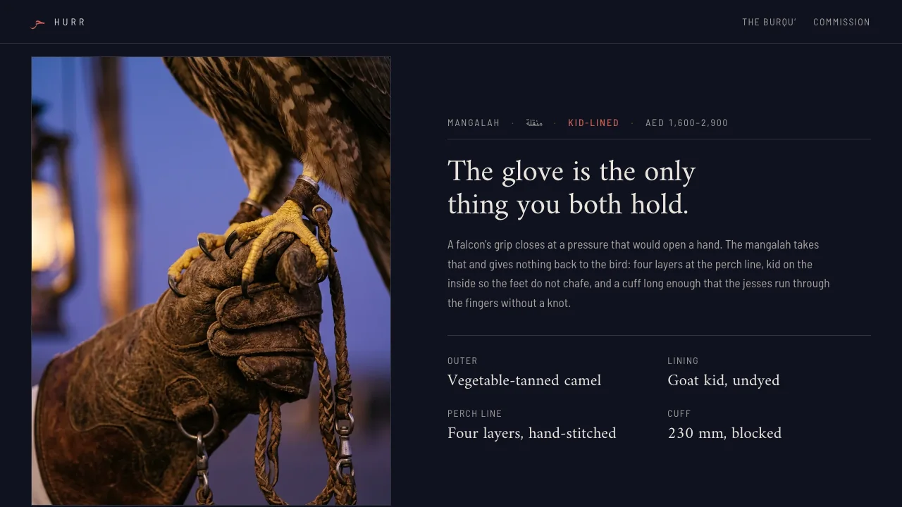 Hurr glove chapter presenting material, construction, and handling as part of one falconry system.